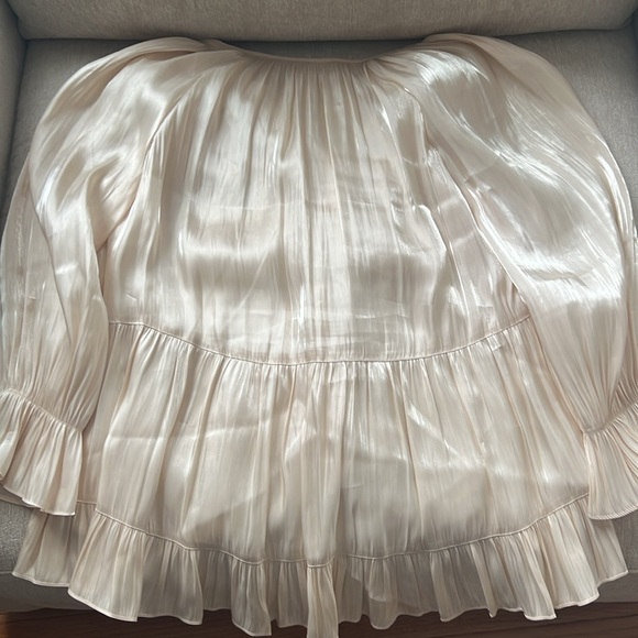 Cinq a Sept stunning Christie Top chic ivory tiered w bows 3/4 arm - Picture 7 of 11